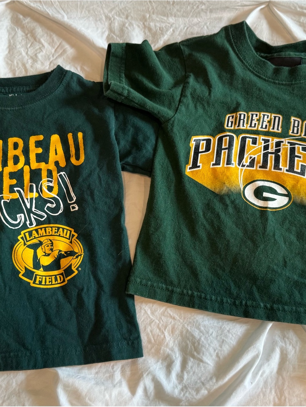 Lot of 2 Toddler Green Bay Packers T-Shirts | 2T | Reebok & College Kids